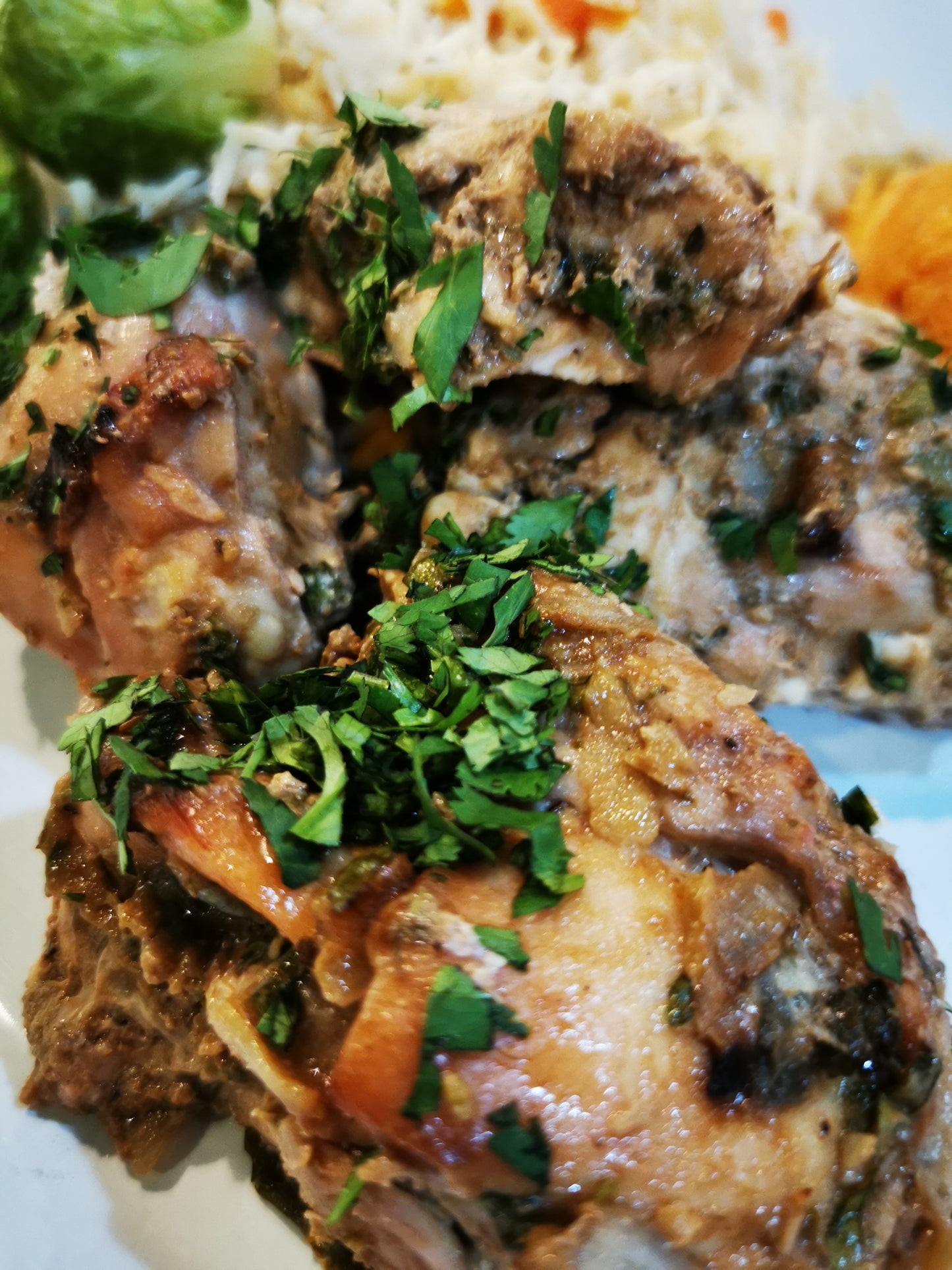 Honey Lime Chicken Thighs ~ Includes Starch & two Veggies (Frozen Meal)