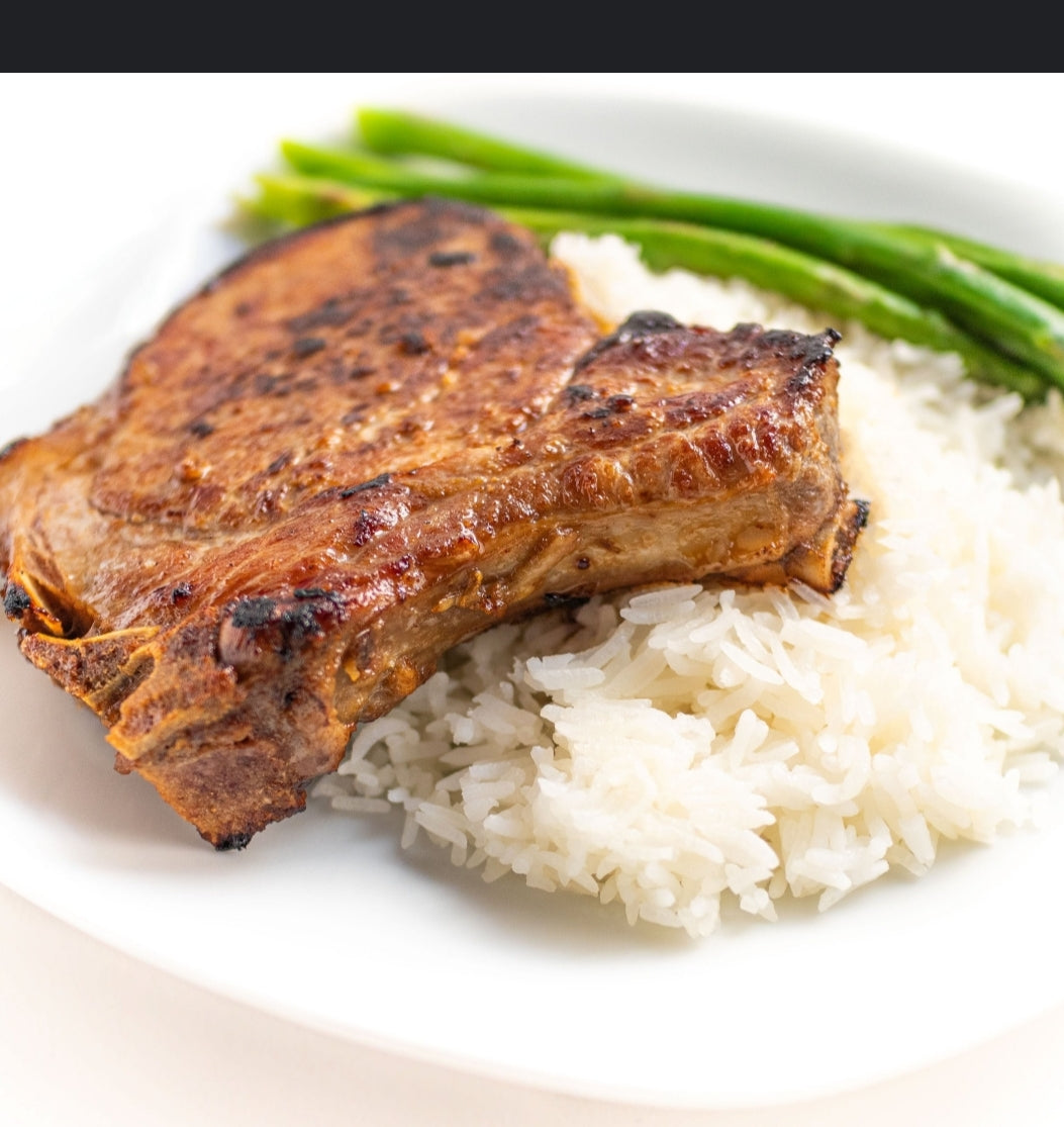 Lemon Grass Pork Steak Includes Starch & Veggies (Frozen Meal)