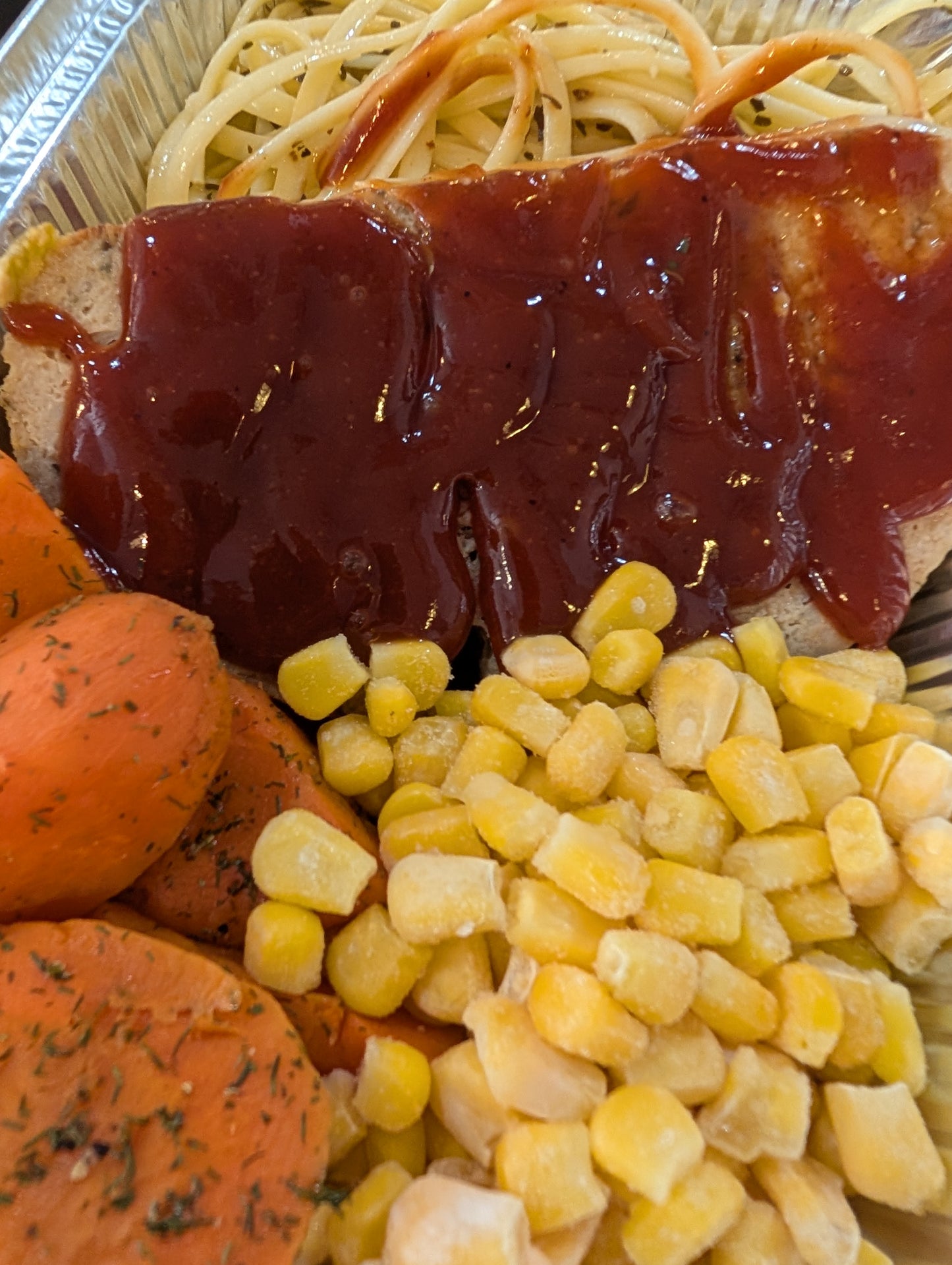 Bbq Beef Meatloaf ~ Includes Starch & Veggies (Frozen Meal)