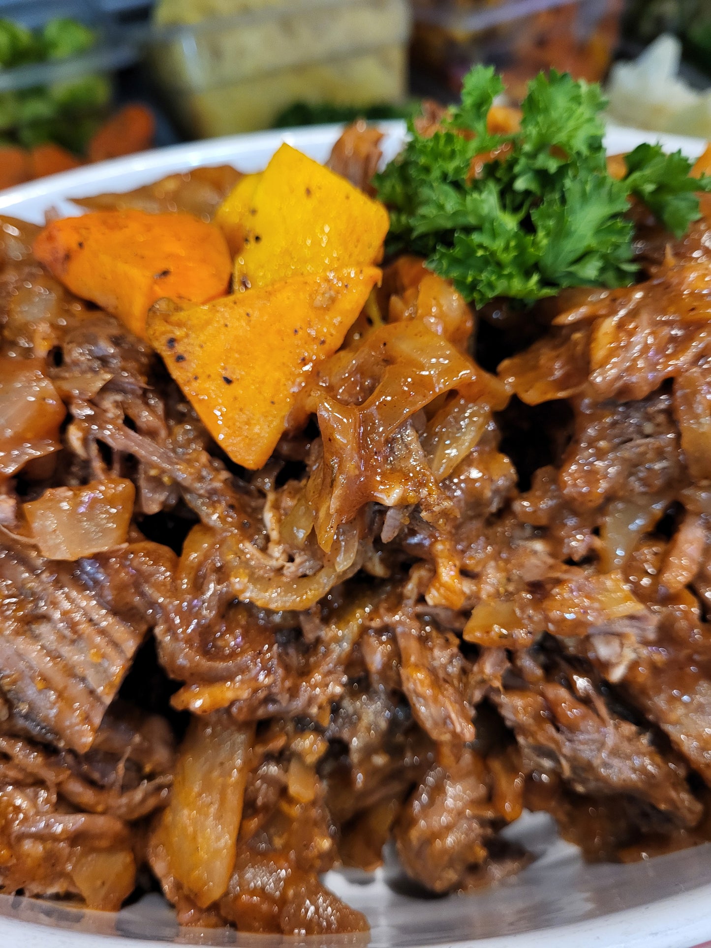Texas Style Beef Brisket ~ Includes Starch & Two Veggies (Frozen Meal)