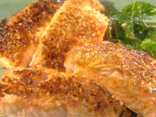 Walnut Honey Crusted Salmon w/ Starch Selection & Two Veggies (Frozen Meal)