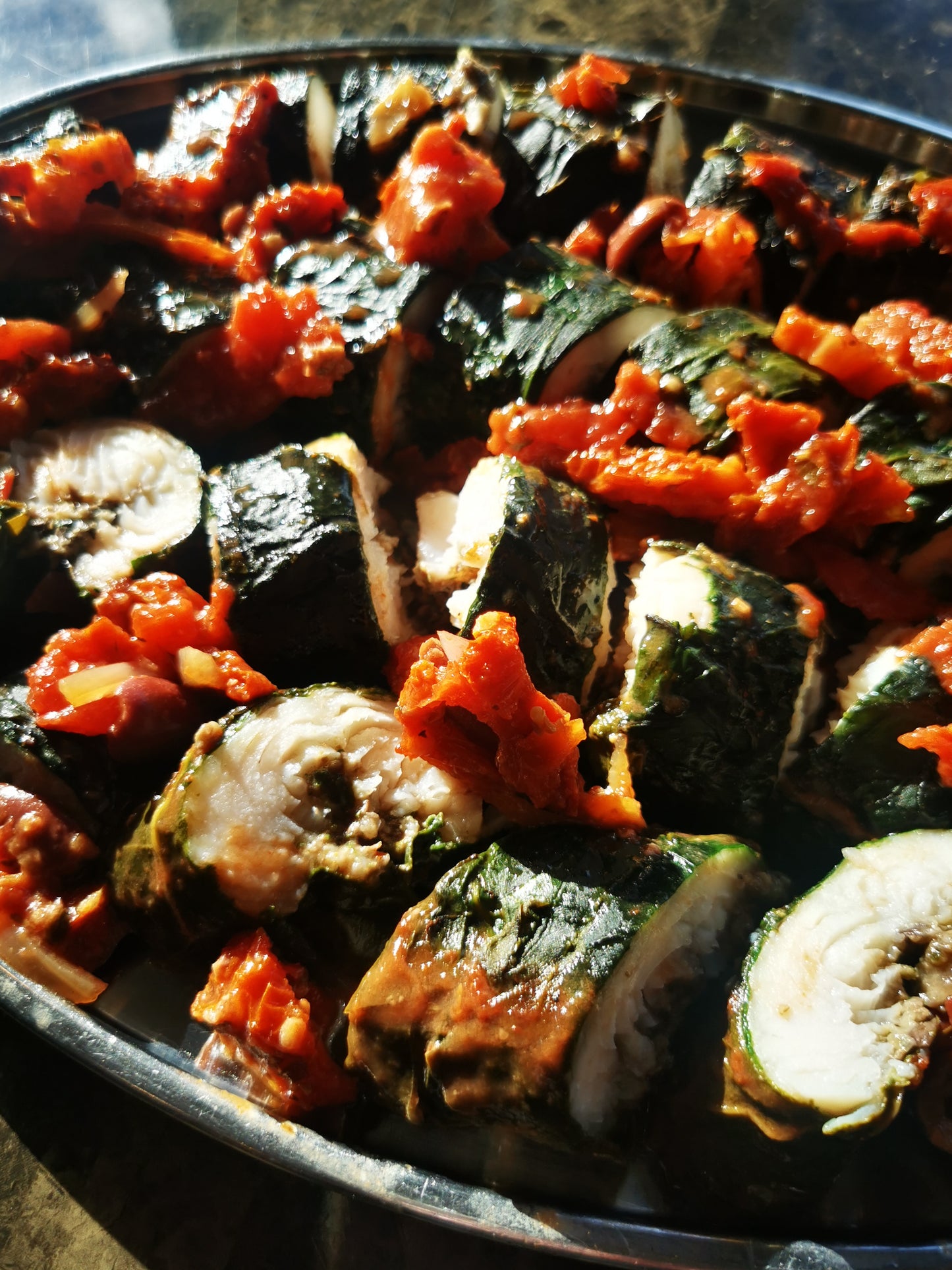 Swiss Chard Wrapped Basa