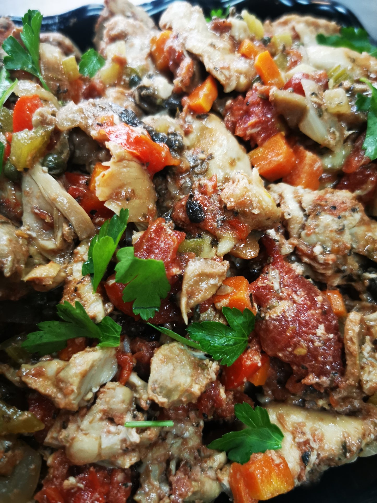 Chicken Cacciatore ~ Includes Starch & two Veggies (Frozen Meal)