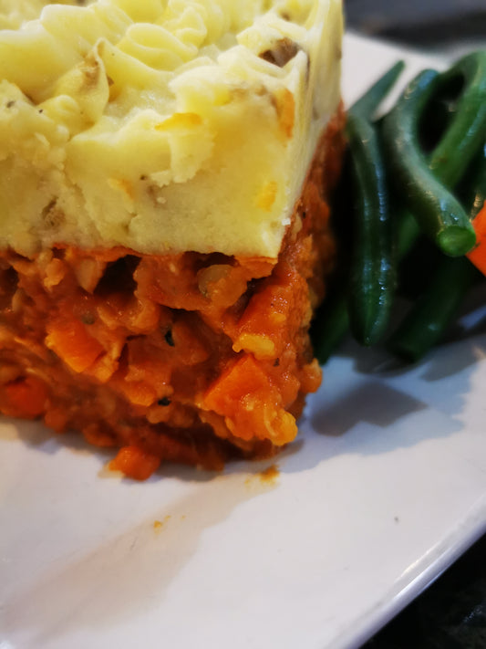 Red Lentil Moussaka ~ Includes Starch & Veggies (Frozen Meal)