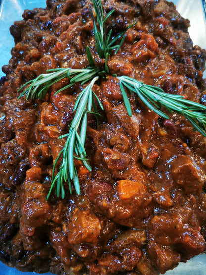 Homestyle Chili ~ Includes Starch & Two Veggies (Frozen Meal)