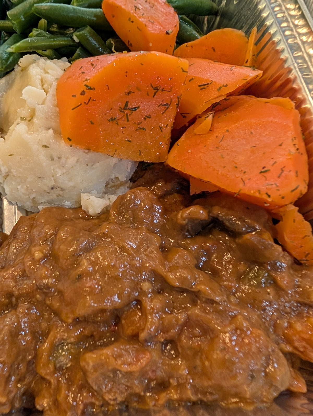 Hearty Beef Stew~ Stew Includes Starch & two Veggies (Frozen Meal)