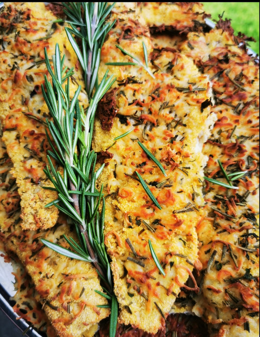 Parmesan Rosemary Cornmeal Crusted Haddock ~ Includes Starch & Veggies (Frozen Meal)