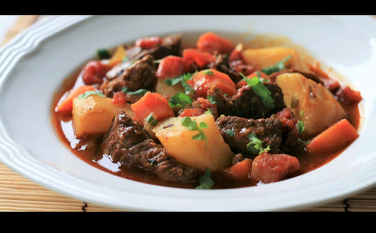 Mild Curried Lamb Stew ~ Includes Starch & Two Veggies (Frozen Meal)