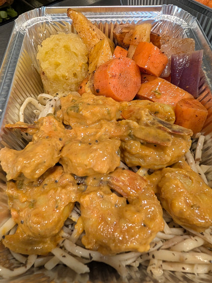 Coconut Curried Prawns  ~ includes Starch & Veggies (Frozen Meal)