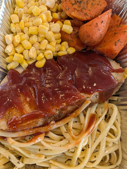Bbq Beef Meatloaf ~ Includes Starch & Veggies (Frozen Meal)