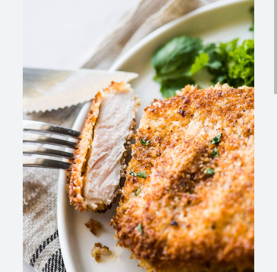 Breaded Pork Cutlet / Asparagus Sauce