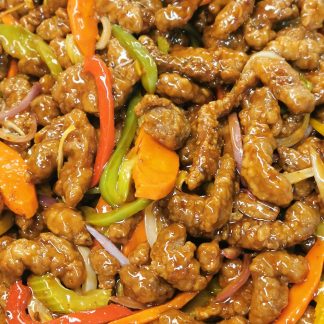 Ginger Beef ~ Includes Starch & Two Veggies (Frozen Meal)