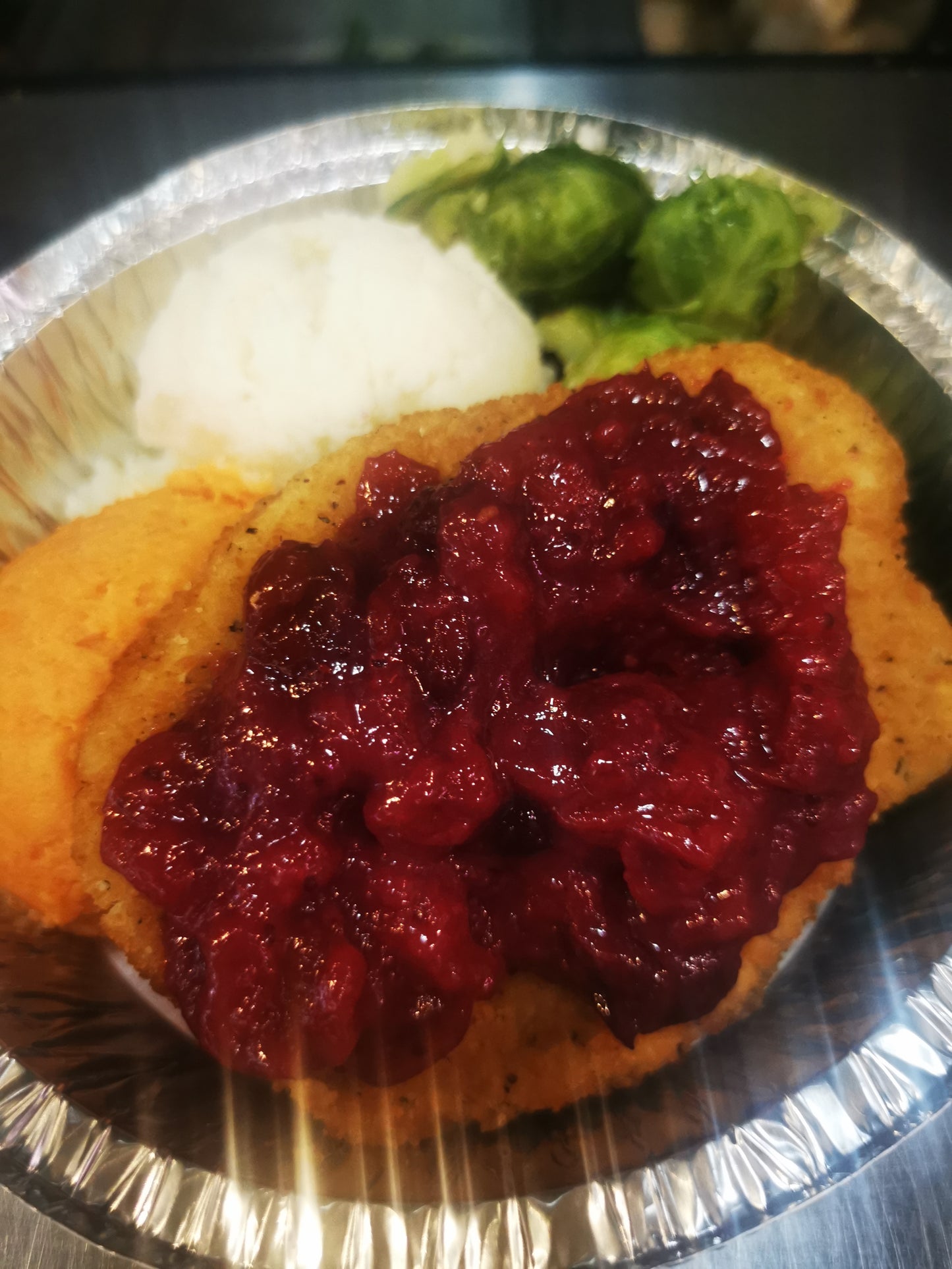 Cranberry Turkey Cutlet ~ includes Starch & Veggies (Frozen Meal)