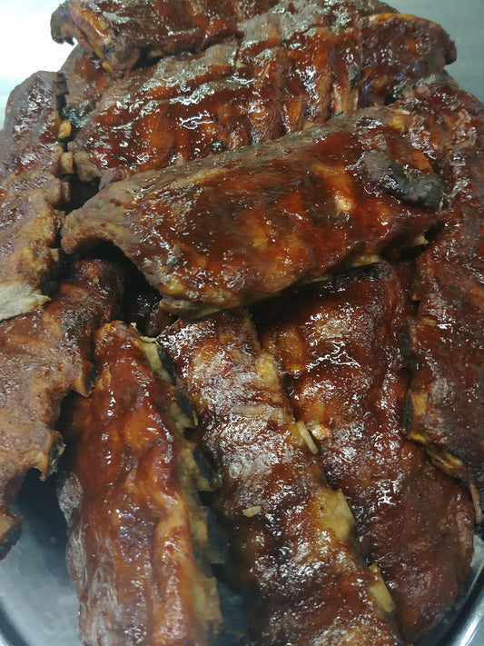 BBQ Baby Back Pork Ribs ~ includes Starch & Two Veggies (Frozen Meal)