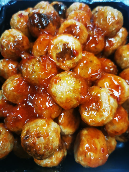 Sweet & Sour Pork  Balls ~ includes Starch & Two Veggies (Frozen Meal)